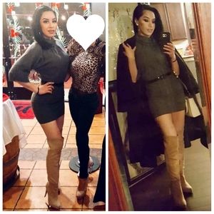 bebe Gray Cashmere Tunic Sweater